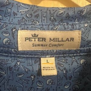 Peter Millar “Game Day” Football Print Golf Polo
